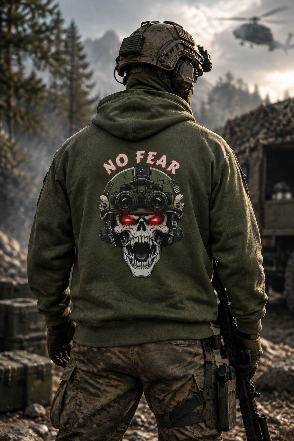 Hoodie No Fear Skull