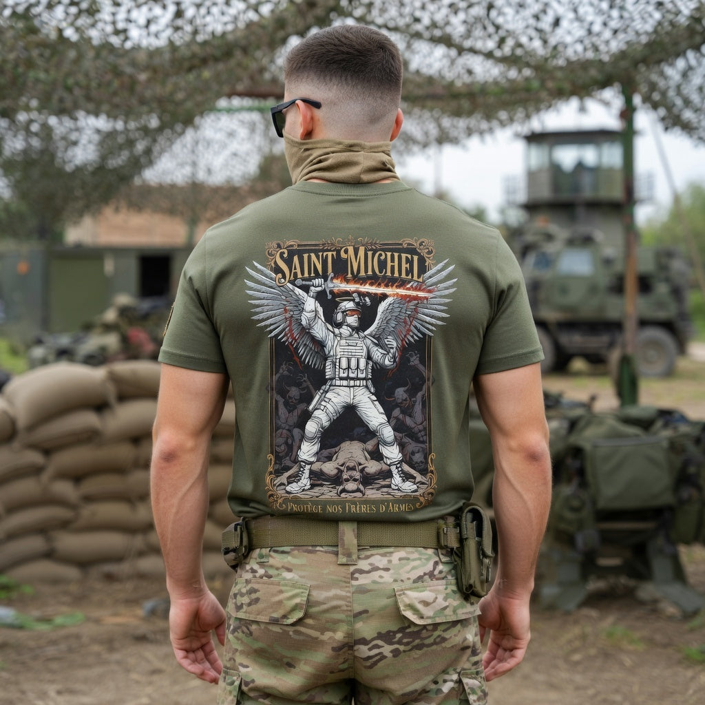 T-shirt Saint Michel Protège nos frères d'armes n°1