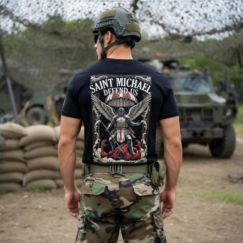 T-shirt Saint Michael Defend Us n°1